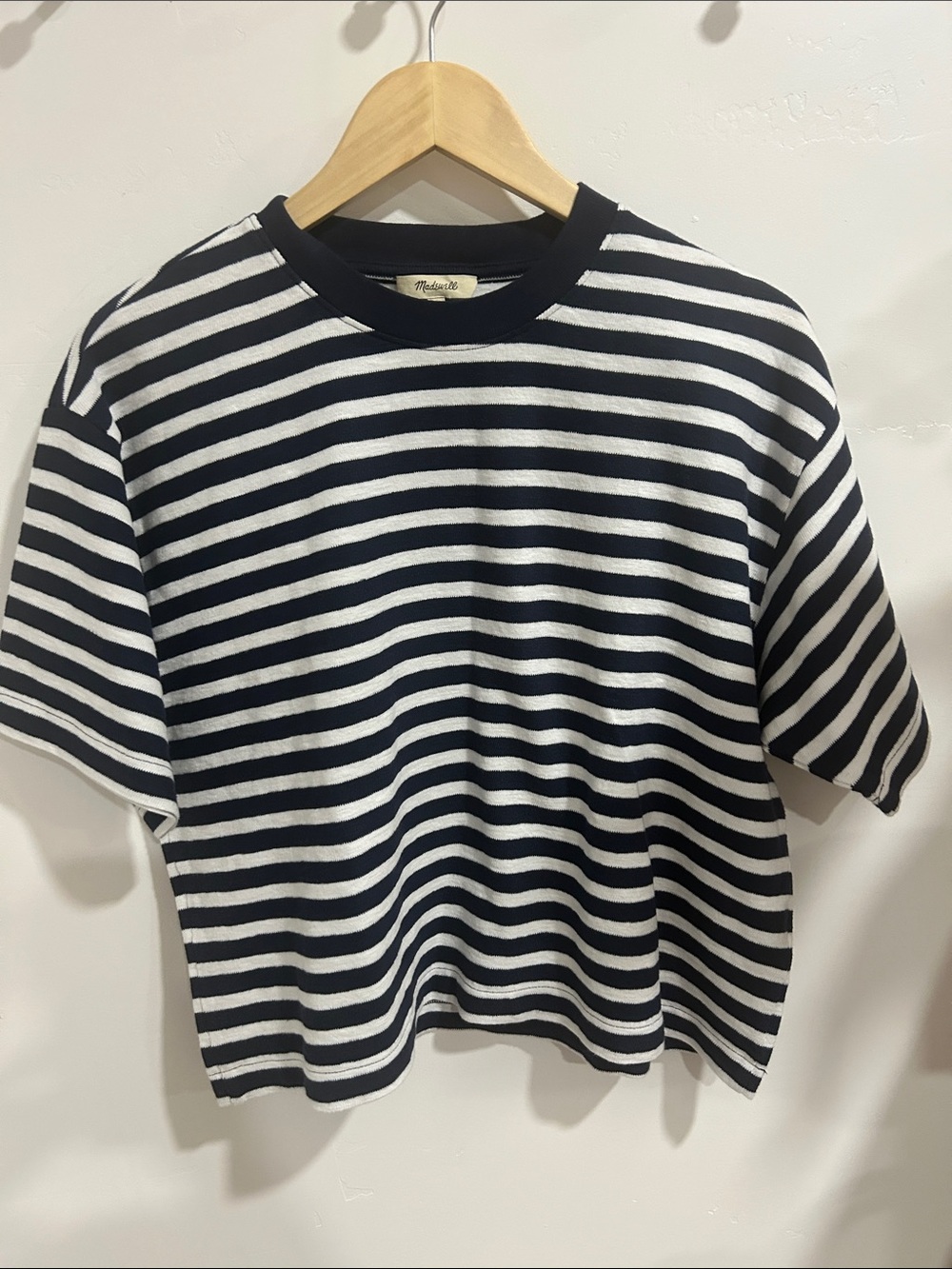 100% cotton Madewell Black & White Striped Short Sleeve Kids Tee